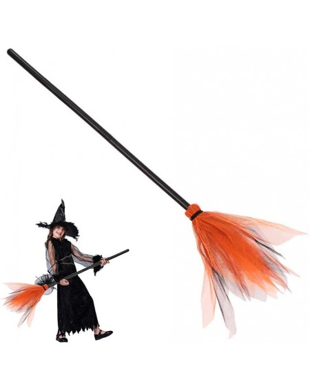 Party Favors Halloween Witch Broom Witch Flying Lace Broom Cosplay Accessory Halloween Decoration Costume Props - Orange - CR...