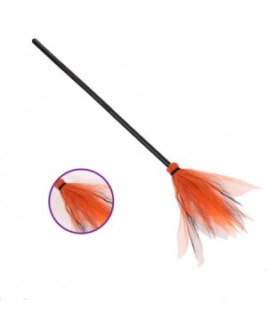 Party Favors Halloween Witch Broom Witch Flying Lace Broom Cosplay Accessory Halloween Decoration Costume Props - Orange - CR...