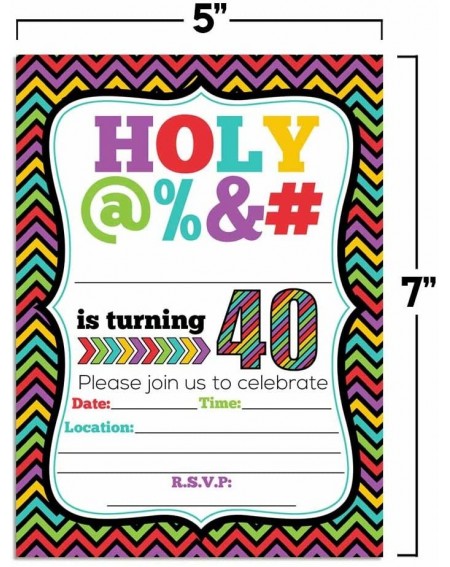 Invitations HOLY @% 40th Birthday Party Invitations- 20 Funny 5"x7" Fill In Cards with Twenty White Envelopes for Milestone B...