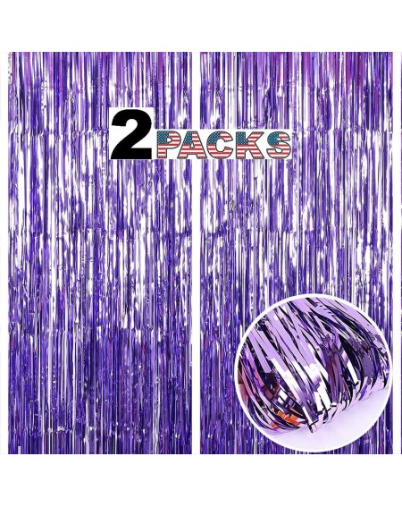 Photobooth Props 2 Packs Shimmer Metallic Fringe Tinsel Foil Curtains 3.3ft x 8.2ft for Wedding Bridal Shower Birthday Party ...