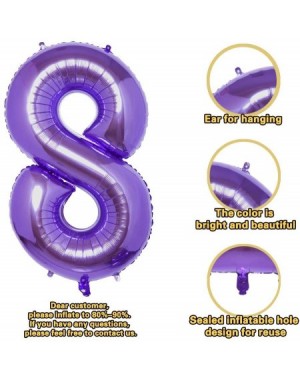 Balloons 40 Inch Large Purple Balloons Numbers 8-Foil Helium Digital Balloons for Birthday Anniversary Party Festival Decorat...