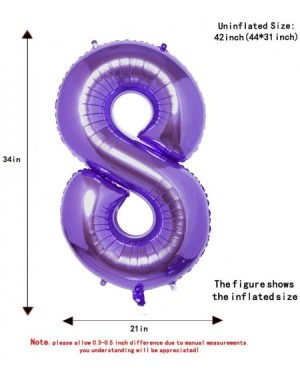 Balloons 40 Inch Large Purple Balloons Numbers 8-Foil Helium Digital Balloons for Birthday Anniversary Party Festival Decorat...