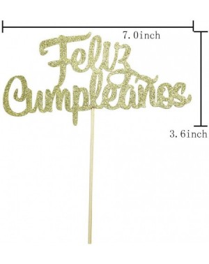Cake & Cupcake Toppers Feliz Cumpleaños Cake Topper - Happy Birthday Cake Toppers Party Decorations Gold Glitter - CM18KKKXZZ...