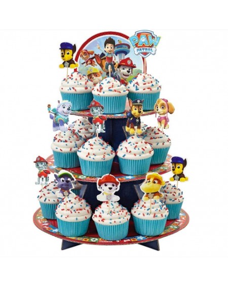 Cake & Cupcake Toppers Paw Dog Patrol Cupcake Toppers Party Cake Toppers 48PCS- Dog Patrol Happy Birthday Party Supplies Cake...