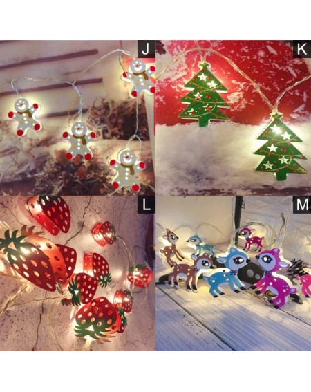 Outdoor String Lights 10 LED 2m Length Christmas String Light Sika Deer Warm White Lamp Xmas Party Decor for Garden Patio Law...