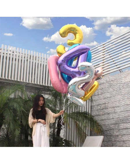 Balloons 40 Inch Number Balloons Purple Number 0 Helium Foil Birthday Party Decorations Digit Balloons - Number 0 Balloon - C...
