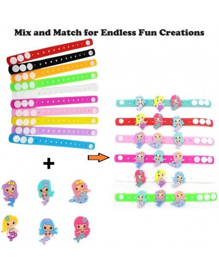 Party Favors Cute Mermaid Shoe Charms for Shoes w/Holes & Bracelet Wristband Kids Girl Party Birthday Gifts- 14PCS - CX19DAOU...