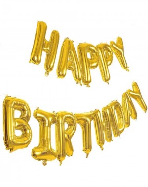 Balloons Happy Birthday Balloons Banner-16 Inch Gold Aluminum Foil Banner Letter Balloons for Birthday Party Decorations and ...