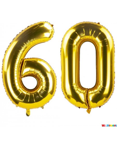 Balloons 40 Inch Gold Number 60 Balloons Mylar Foil Balloon for 60th Birthday Anniversary Decorations - Gold-60 - CS19639IUXI...