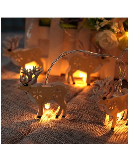 Indoor String Lights Elk Battery Operated String Lights 2 AA Battery PowerediIron Painting 5.9ft 10 Bulbs Warm White ColorTha...