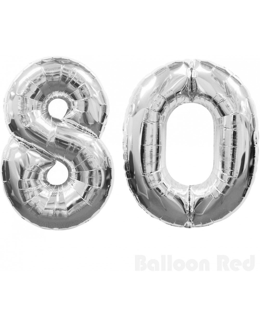 Balloons Number 80 Giant Jumbo Helium Foil Mylar Balloons- 40 Inch- Glossy Silver- Premium Quality- for 80th Birthday Party -...