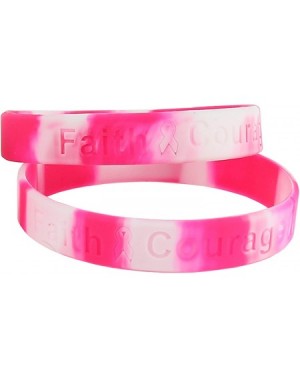 Party Favors Breast Cancer Awareness Bracelets - Pink Ribbon Camouflage Silicone Rubber Cancer Support Bulk Party Giveaways F...