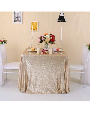Tablecovers Banquet Tablecloth Sequin Fabric Tablecloth Champagne Tablecloth for Wedding (55"x80") - Champagne - CG188ZI0O87 ...