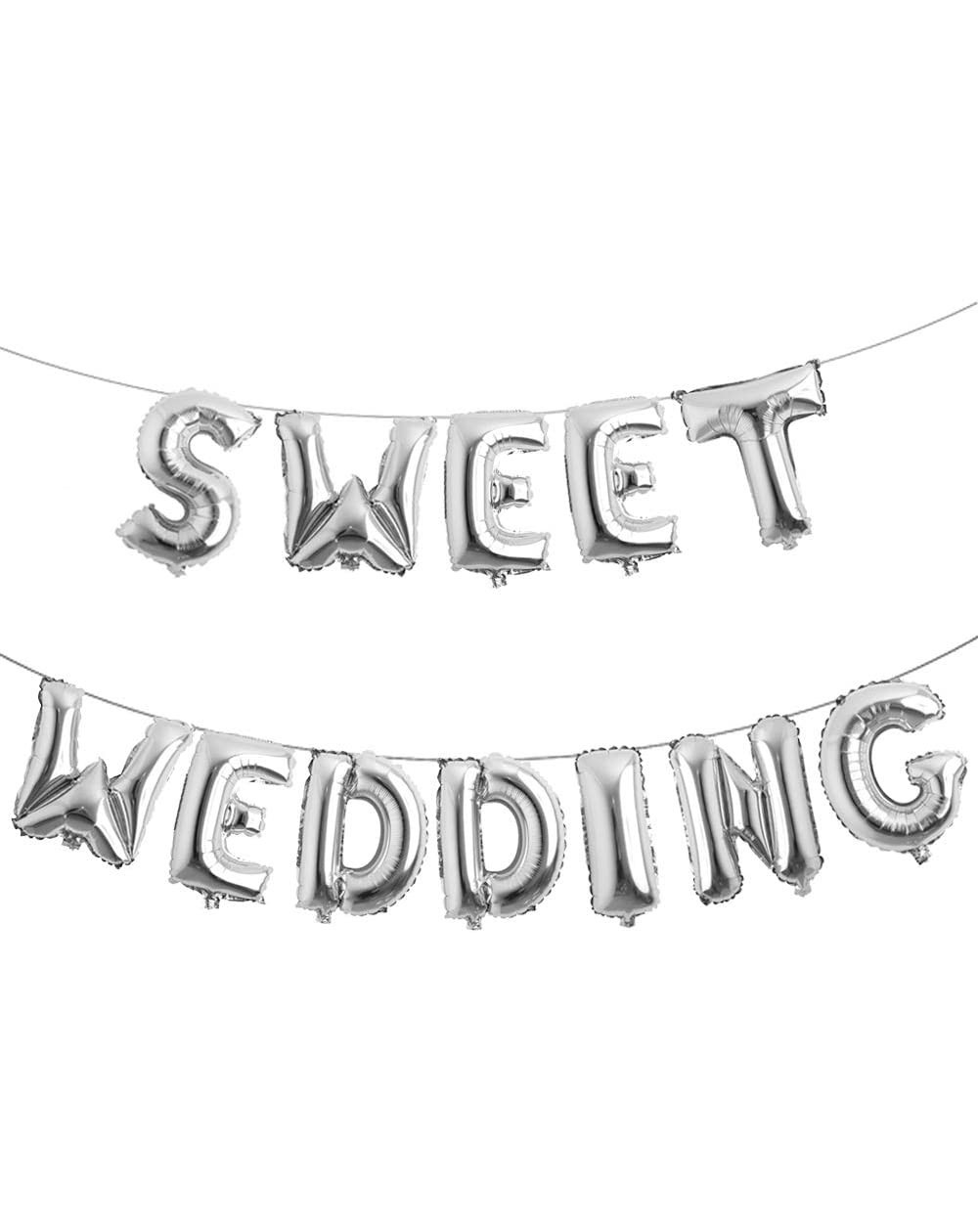 Balloons Happy Wedding Balloons- Sweet Wedding Aluminum Foil Banner Balloons for Wedding Party Decorations and Supplies (Swee...