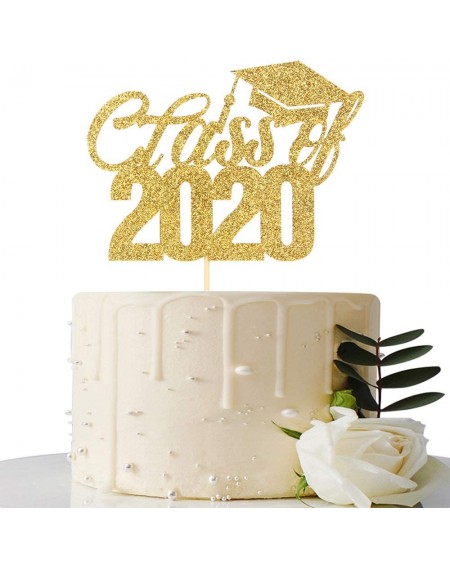Cake & Cupcake Toppers Gold Glitter Class of 2020 Cake Topper - 2020 Graduation Party Decorations Supplies - Graduation Cake ...