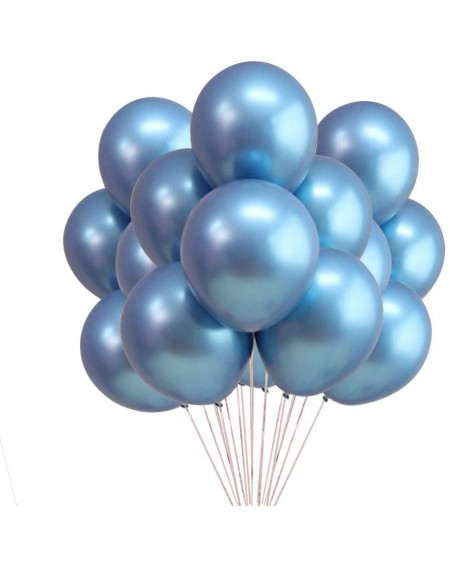 Balloons Chrome Blue Balloons- 12" Metallic Shiny Latex for Party Decoration Birthday Wedding Baby Shower Graduation Christma...