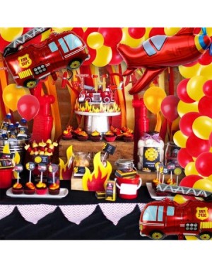 Balloons Fire Truck Balloons Garland Arch Set with Fire Truck Foil Balloons- Fire Truck Party Latex Balloons for Baby Shower ...
