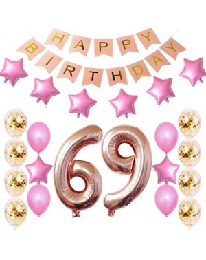 Balloons 69th Birthday Decorations Party Supplies Happy 69th Birthday Confetti Balloons Banner and 69 Number Sets for 69 Year...