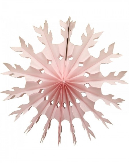 Tissue Pom Poms 6-Pack 15 Inch Tissue Snowflake Decoration- Pink - Pink - C411TLG2XX3 $12.67