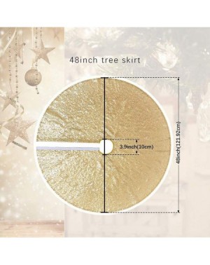 Tree Skirts Christmas Tree Skirt Sequin Tree Skirt 48-Inch Gold - New Gold - CJ18ZZWU85D $14.73