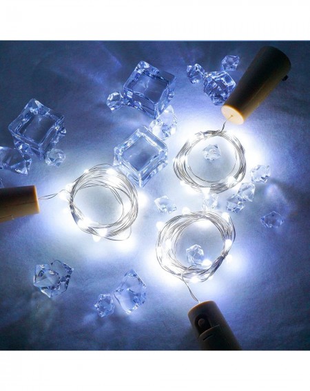 Indoor String Lights Wine Bottle Lights with Cork- 10 Pack 12 LED Battery Operated LED Fairy Mini String Lights for DIY- Part...