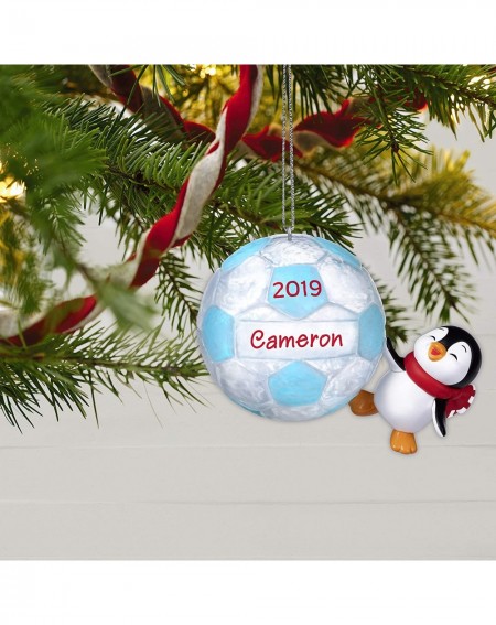 Ornaments Christmas 2019 Year Dated Soccer Star Penguin DIY Personalized Ornament - CP18OEGNZ4C $8.13