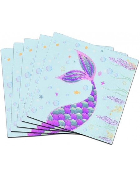 Party Tableware 50PCS Mermaid Party Luncheon Napkins - Mermaid Party Supplies Disposable Cocktail Dinner Paper Napkins for Ba...