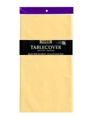 Tablecovers Yellow Plastic Table Cover (54" x 108")- 1-Pack - Yellow - C511YY1KY4Z $8.13