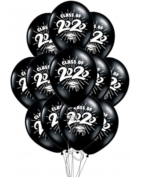 Balloons School Colors Graduation 11" Latex Balloons - Pack of 12 (2020- Black) - Black - CH1950SX5W4 $24.14