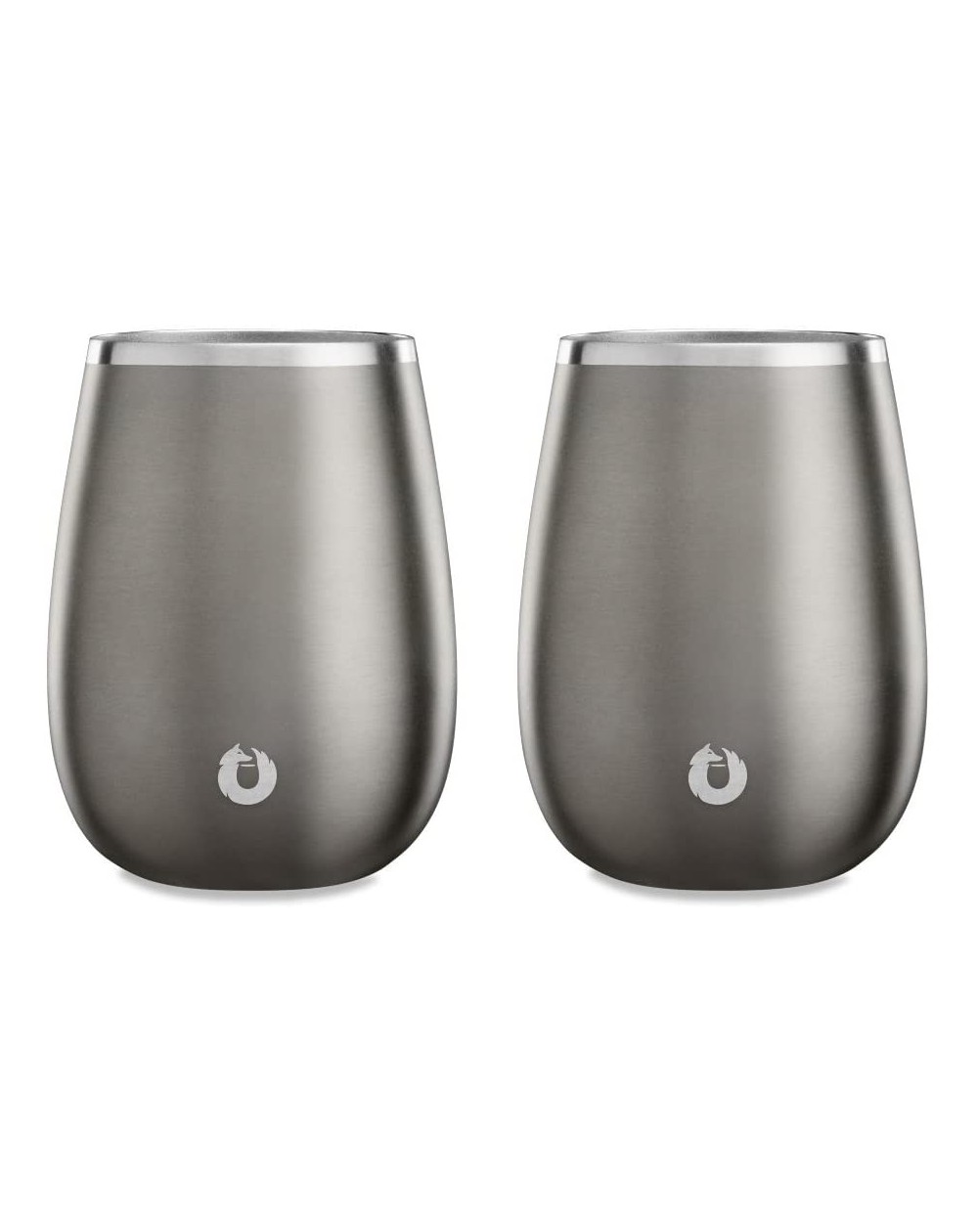 Tableware Insulated Stainless Steel Wine Glasses- Pinot Noir- Set of 2- Olive Grey - Olive Grey - CM18D8QC2WQ $31.88