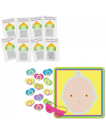 Party Games & Activities Baby Shower Games - Pin the Pacifier on the Baby - Scratch-n-Win Tickets - C518E7XZTSR $19.76