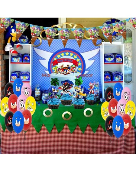 Party Packs Sonic Party Supplies-Sonic The Hedgehog Birthday Party Decorations-Sonic Birthday Party Supplies-Including Happy ...