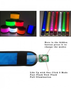 Party Favors LED Armbands Slap Bracelets Wristbands Flashing Sports Pack of 6/7 Glow Party Supplies for Lives- Festivals Runn...