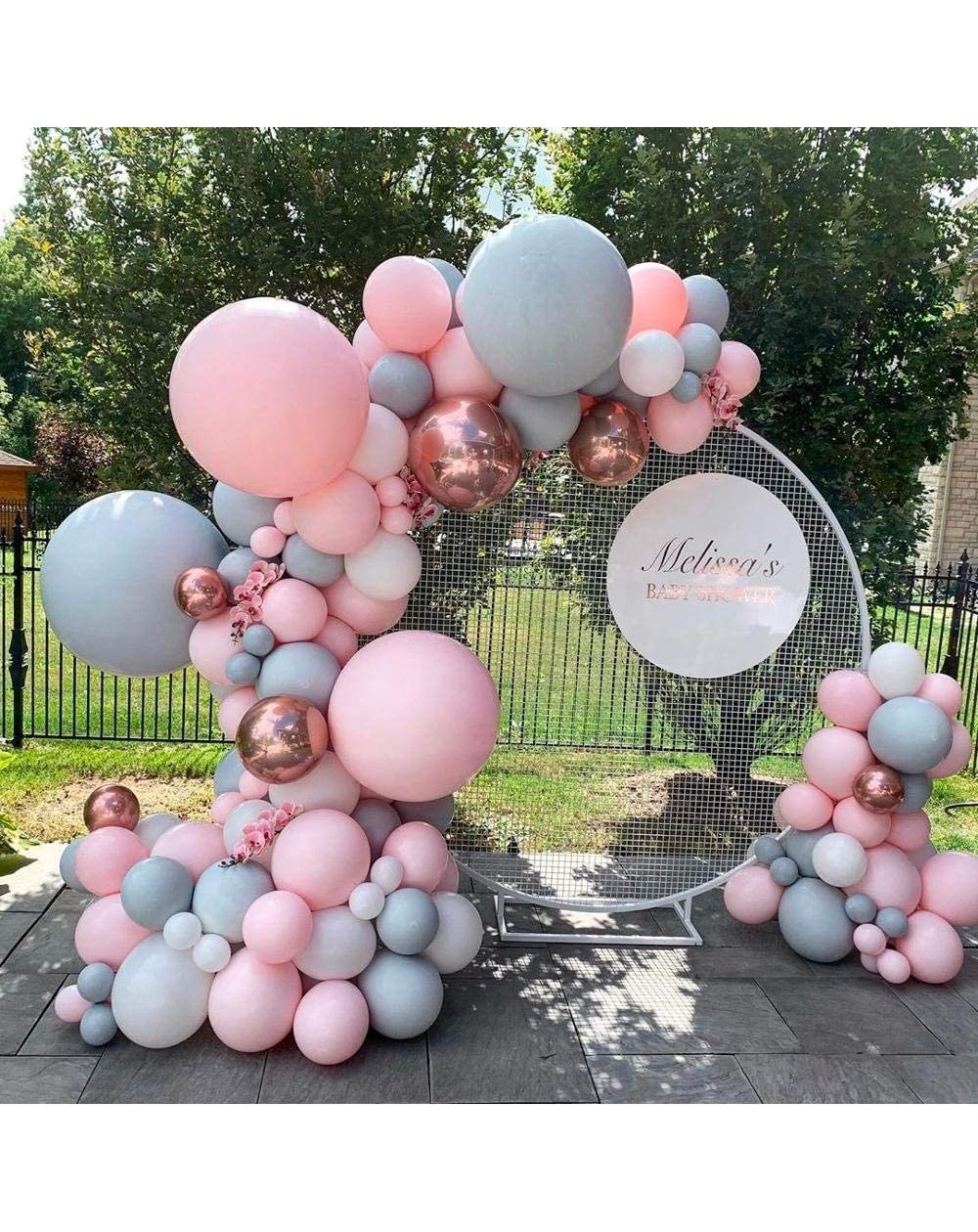 Balloons Macaron pink balloons and macaron blue Balloons136Pcs - 18in/12in Balloon Arch & Garland Kit- Balloon Strip Tape for...