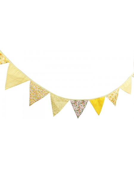Banners & Garlands 3.2M/10.5Ft Vintage Floral Fabric Flags Bunting Banner Garlands for Wedding- Birthday Party- Outdoor & Hom...