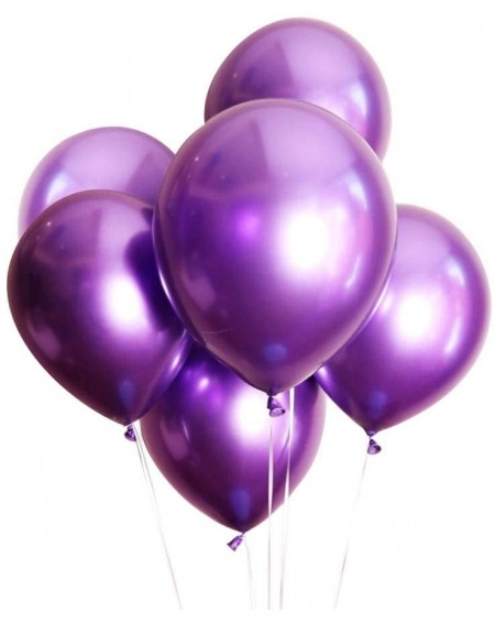 Balloons Purple Metallic Balloons Chrome Party Balloons-12 Inch-Pack of 25 - Metallic Purple - 12inch - CT19EYSNXWM $8.79