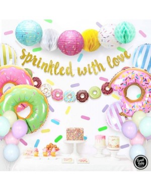 Party Packs Donut Sprinkle Baby Shower Decorations Boy or Girl Party Supplies with Sprinkled With Love Gold Banner- Donuts an...