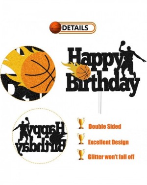 Cake & Cupcake Toppers Basketball Cake Topper Happy Birthday Sign Basketball Player Scene Themed for Man Boy Birthday Party S...
