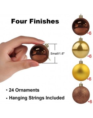Ornaments 24Pcs Christmas Balls Ornaments for Xmas Tree - Shatterproof Christmas Tree Decorations Perfect Hanging Ball Bronze...
