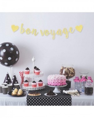 Banners Bon Voyage Gold Glitter Bunting Banner Perfect for Farewell Goodbye Retirement Party Decorations. - CY18TCAU3DZ $12.54