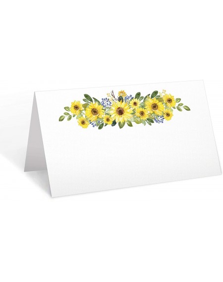 Place Cards & Place Card Holders Sunflower Place Cards (Set of 24) Blank Small 3.5" x 2" for Name Food Table Setting Dinner P...