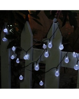 Outdoor String Lights easyDecor Globe Solar String Lights 30 LED 21ft 8 Mode Bubble Crystal Ball Christmas Fairy String Light...