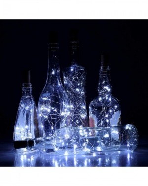Indoor String Lights 20 Pack 20 LED Wine Bottle Lights with Cork-3.3Ft Silver Wire Cool White Cork Lights Battery Operated Fa...