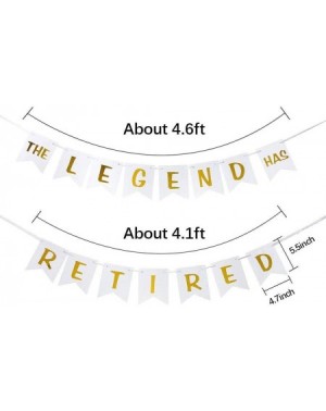 Banners & Garlands White & Gold The Legend Has Retired Banner - Happy Retirement Banner- Retirement- Going Away- Farewell Par...
