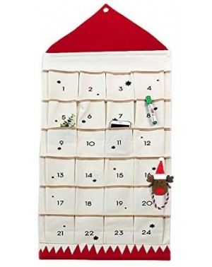 Advent Calendars Christmas Countdown Advent Calendars with Pockets 24 Days DIY Xmas Decorations Hanging Bag (Red) - Red - CY1...