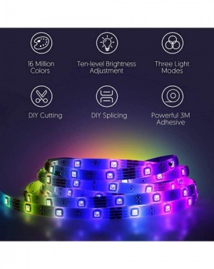 Outdoor String Lights Bluetooth LED Strip Lights- 5050 10M (2 x 5M) 300 LED Music Sync Stripes Lights Smart-Phone Controlled ...