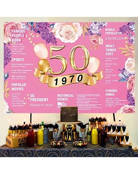 Photobooth Props 50th Birthday Photography Backdrop- 50th Anniversary Photography Backdrop Decorations- 1970 Cloth Background...