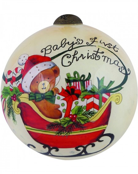 Ornaments Art- Baby's First Christmas" Artist Susan Winget- Petite Round-Shaped Glass Ornament- 7151177 - CA11TI4ZCC7 $39.71