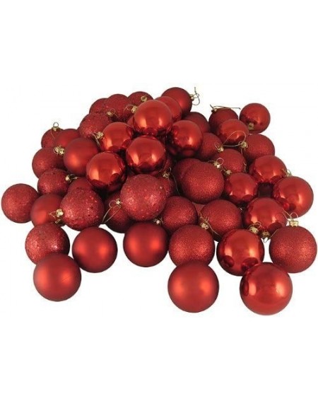 Ornaments 21ct Matte Red Hot Shatterproof Christmas Ball Ornaments 1.56" (39mm) (Red) - Red - CX129Q92D07 $17.99