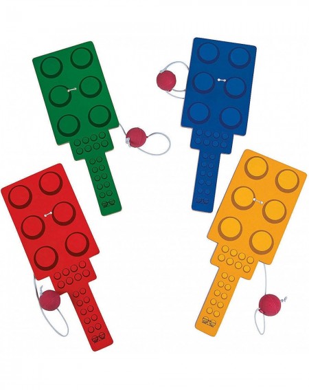 Party Tableware Block Party Paddleball Games for Birthday - Toys - Value Toys - Paddle Balls - Birthday - 12 Pieces - C9126Z9...